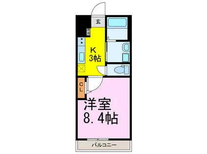 メゾン ド シャルール(1K/1階)の間取り写真