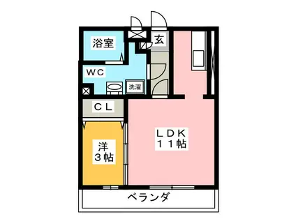 ツーファイブ(1LDK/2階)の間取り写真