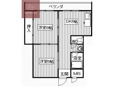 サニーコーポ喜連(2DK/5階)の間取り写真