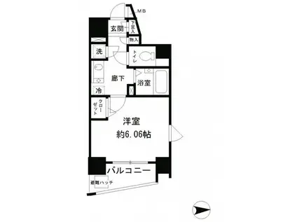 レジディア新中野(1K/8階)の間取り写真