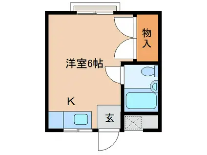 ブライトン法蓮(ワンルーム/2階)の間取り写真