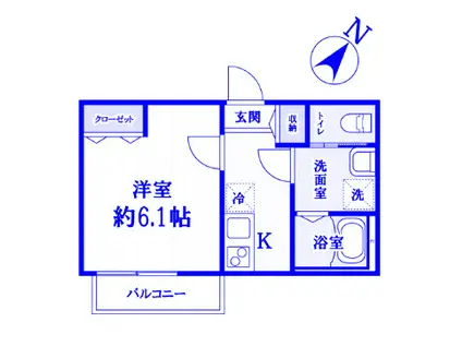 キャメル東大宮二丁目(1K/1階)の間取り写真