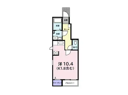 ベルコモンズ小金井(ワンルーム/1階)の間取り写真