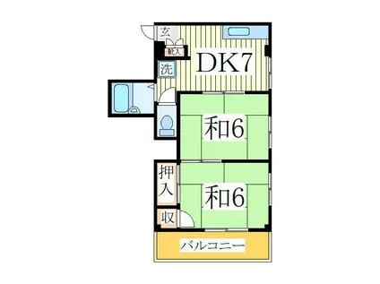 ブラウンハイム柏(2DK/2階)の間取り写真