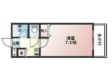 シャトラン弓木弐番館(1K/4階)の間取り写真