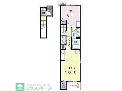 サン・ヴェールII(1LDK/2階)の間取り写真