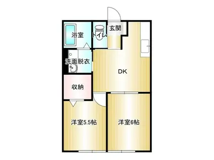 ローズコート(2DK/1階)の間取り写真