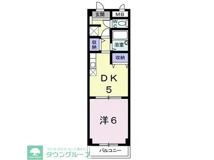 シャンドフルールII(1DK/2階)の間取り写真