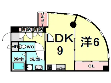 YSコート蘭びっく(1LDK/3階)の間取り写真