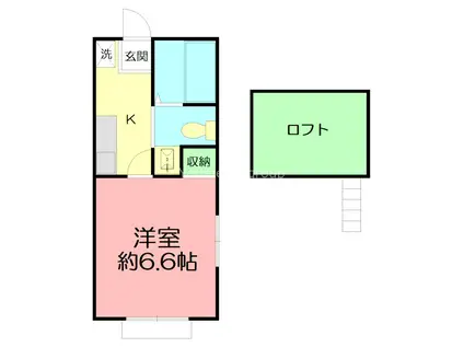 ハーミットクラブハウス大船II(1K/2階)の間取り写真