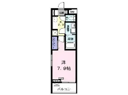 プリムール栄生(1K/2階)の間取り写真