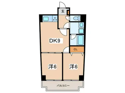 町田ハイツ壱番館(2DK/4階)の間取り写真