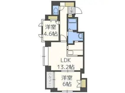 SKグレース(2LDK/7階)の間取り写真