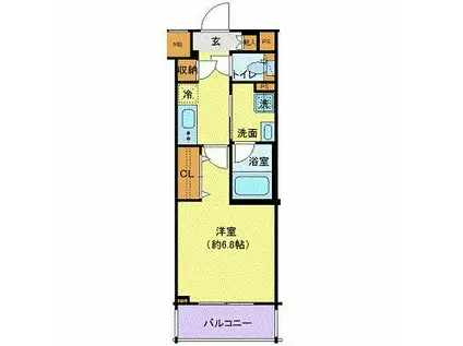 ディアレイシャス東京サウスパレス(1K/2階)の間取り写真