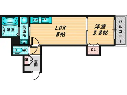 ジャカルタ519(1LDK/1階)の間取り写真