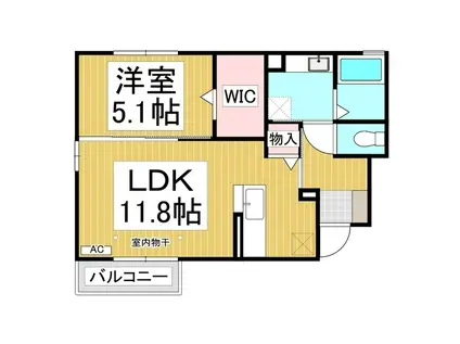 エミナーレ(1LDK/1階)の間取り写真