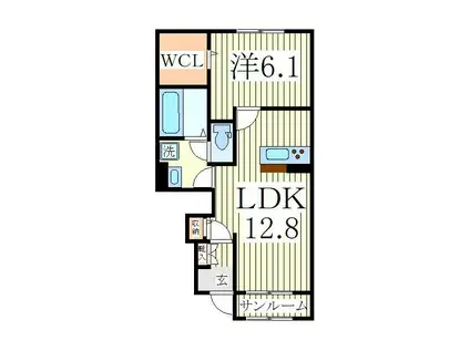 グランテリア瀬戸I A(1LDK/1階)の間取り写真