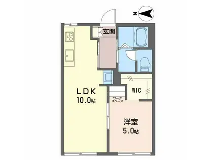 ファミールK(1LDK/1階)の間取り写真