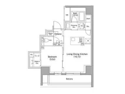 ザ・パークハビオ赤羽(1LDK/8階)の間取り写真