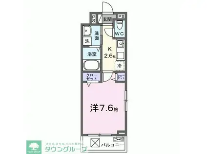 ヴァンベールIII(1K/3階)の間取り写真