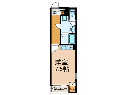 ミ・アトーレ(ワンルーム/3階)の間取り写真