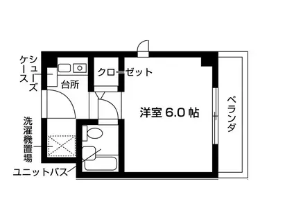 ホスピタリテ市川真間(1K/1階)の間取り写真