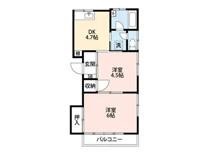 サンコーポ(2K/1階)の間取り写真