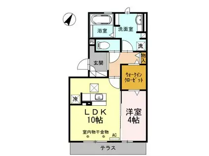 ドムスT(1LDK/3階)の間取り写真