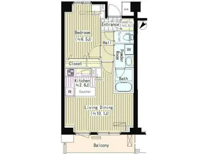 プライムアーバン東中野コート(1LDK/1階)の間取り写真