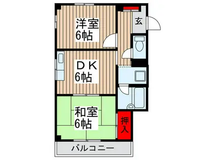 アーバンスクエア(2DK/2階)の間取り写真