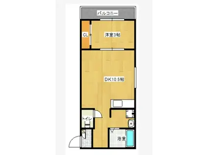 レジデンス諸岡(1LDK/3階)の間取り写真