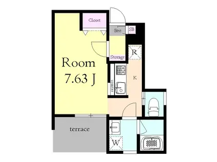 イルヴィアーレ成増ヒルズA棟(1K/1階)の間取り写真