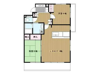 グランソラール丸の内(2LDK/5階)の間取り写真