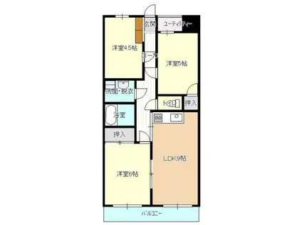 レポーズ(3LDK/1階)の間取り写真