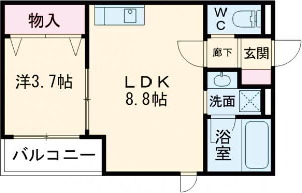 GRANDCIA PLUS(1LDK/1階)の間取り写真