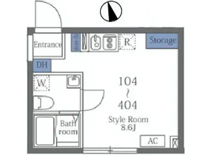 ヴァンテジオ蒲田(ワンルーム/3階)の間取り写真