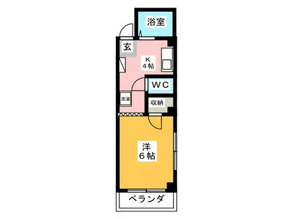 ファミールT(1K/3階)の間取り写真