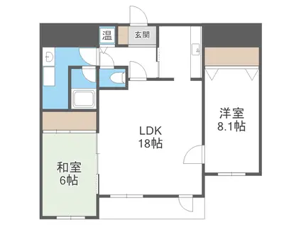 LEE SPACE篠路 A (2LDK/3階)の間取り写真