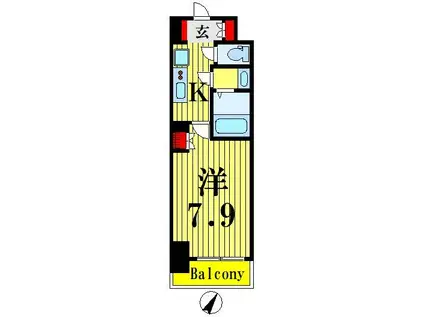 S-RESIDENCE北千住REIZ(1K/9階)の間取り写真