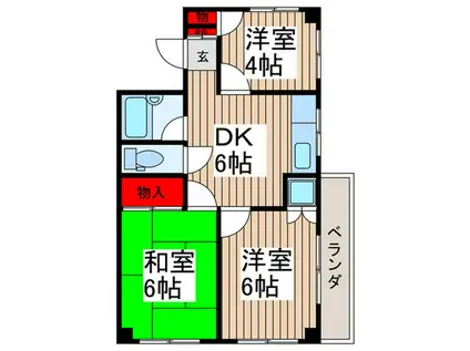 メゾン稲荷木(3DK/2階)の間取り写真