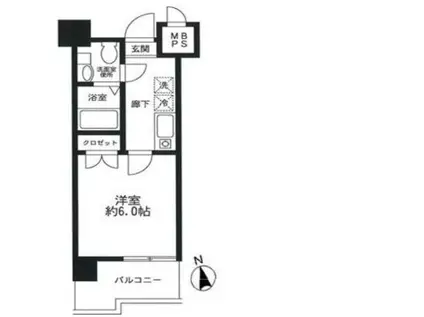 ドゥーエ川口(1K/1階)の間取り写真