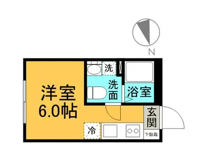 COLLINA向洋中町(ワンルーム/2階)の間取り写真