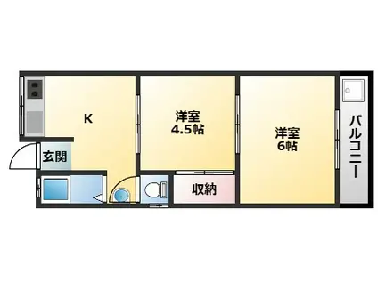 武田文化(2K/2階)の間取り写真