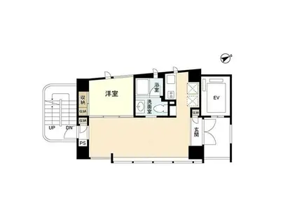 山王MOOK(1LDK/9階)の間取り写真