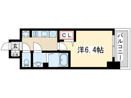 プレサンス淡路駅前(1K/7階)の間取り写真