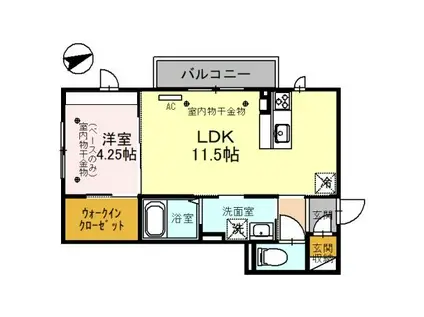 GRAND SOLEIL(1LDK/2階)の間取り写真