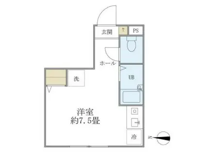 フェリーチェ高円寺D(ワンルーム/1階)の間取り写真