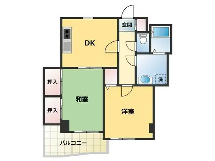 TAS東久留米レジデンス(2DK/3階)の間取り写真