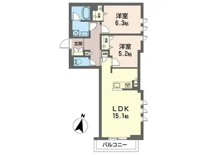 リラフォート(2LDK/3階)の間取り写真