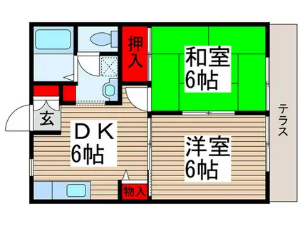 シャルレハイツ(2DK/1階)の間取り写真